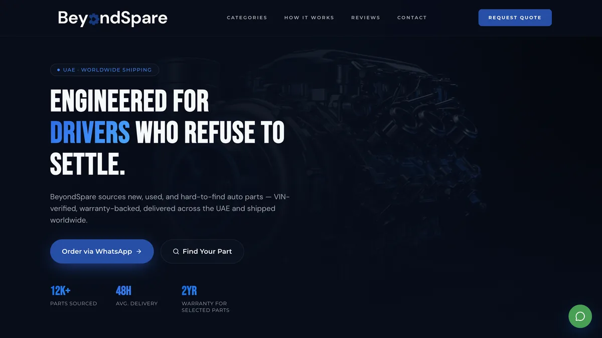 BeyondSpare website home page